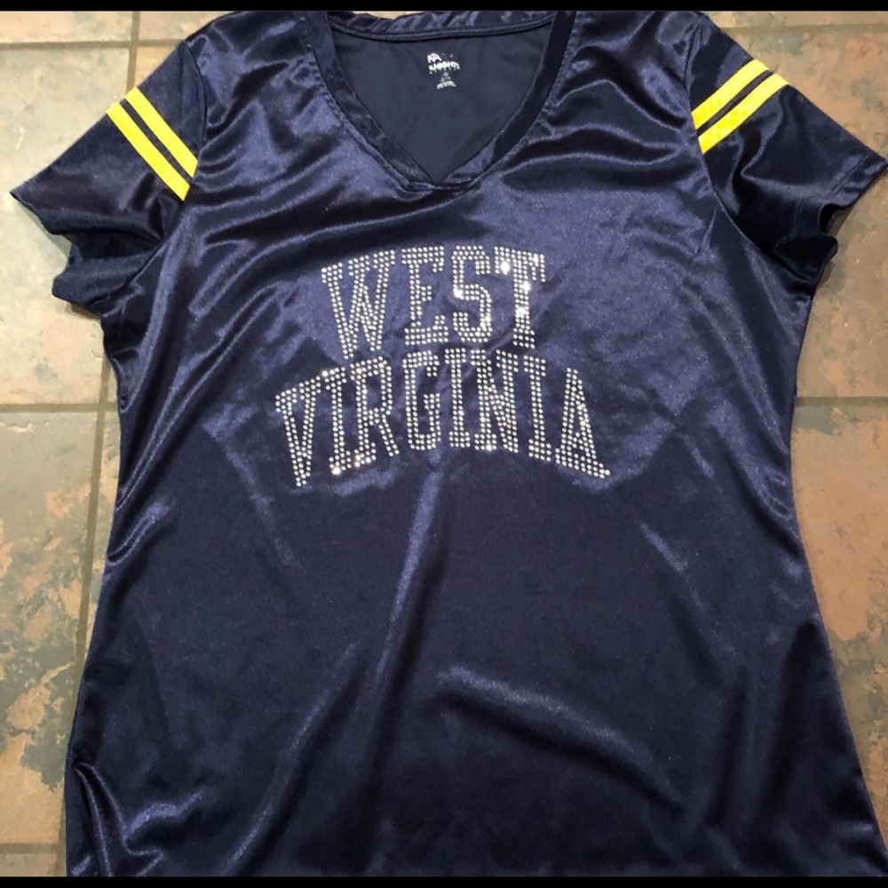 West Virginia WVU bling shirt size large 12-14